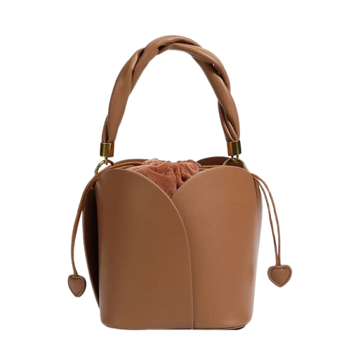 Women’s PU Leather Bucket Bag Set – Drawstring Closure, Multi-Style Use, Square Vertical Shape